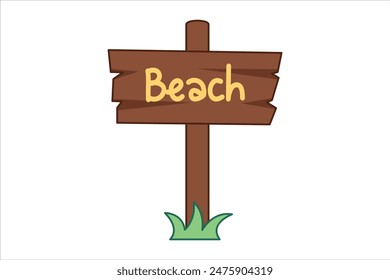Summer Time Flat Sticker Design