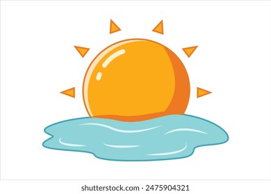 Summer Time Flat Sticker Design