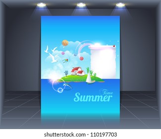 Summer Time Flyer Vector Template