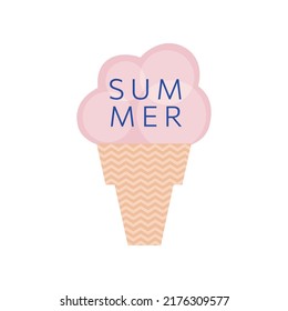 Summer time fun concept design. Creative illustration with ice cream
