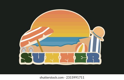 	
Sommerzeit Spaß Konzept Design. Kreativer Hintergrund der Landschaft,