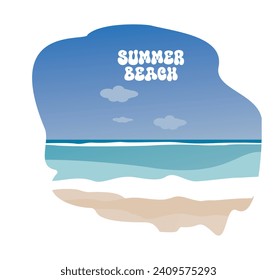 Summer time fun concept design. Creative background of landscape, sea and beach panorama. Summer sale, post template
