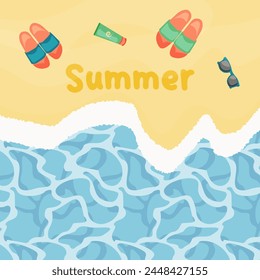 Summer time fun concept design. vector illustration. summer travel destination