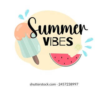 Summer time fun concept design. Creative background of panoramic landscape of sea and beach summer sale post template.