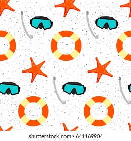 Summer time fun, party, rest, vacation theme for design card, invitation, bag pattern, textile fabric, garment, album, t shirt etc. Abstract bright seamless handmade pattern background. 