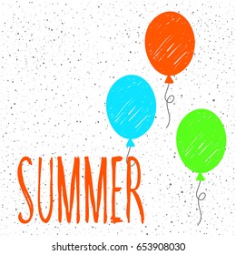 Summer time fun, party, rest, vacation theme for design card, invitation, bag pattern, textile fabric, garment, album, t shirt etc. Abstract bright handmade pattern background. 
