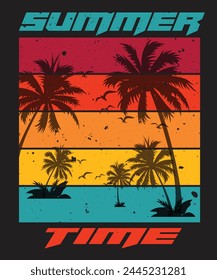 Summer Time grunge vintage Clothing, poster, banner design