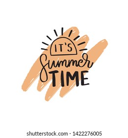 It's summer time Hand drawn Brush lettering composition. 