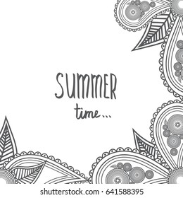 Summer time - Hand Drawn brush text. Handmade lettering for your designs dress, poster, card, t-shirt.