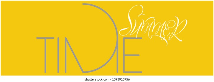 Summer time - hand drawn lettering on yellow background. Flat vector illustration for party invitations, cards, greetings, posters, flyers, banners, seasonal design and decoration, prints, web.