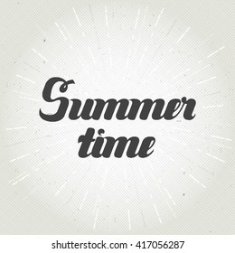 Summer time hand lettering. Handmade calligraphy vector illustration