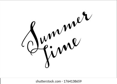 Summer Time hand lettering isolated on white background