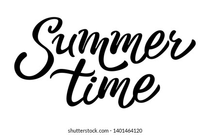 Summer time - hand lettering on a white background.