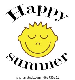 Summer time. Happy summer and Smile . Vector illustration.