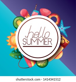 summer time holiday banner travel tourism vector illustration