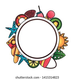 summer time holiday banner travel tourism vector illustration