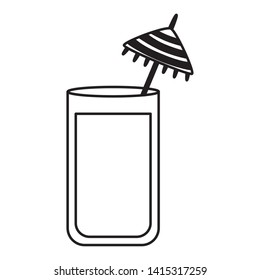 summer time holiday cocktail with umbrella vector illustration