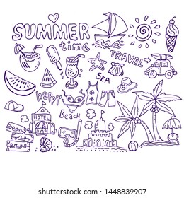 summer time and holiday, doodle sketch