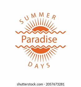 summer time holiday emblem logo