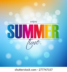 Summer time holidays illustration & summer background