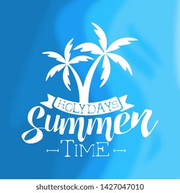 Summer Time Holidays Vintage Template, Design Element Can Be Used for Banner, Label, Badge, Poster, T-shirt Print, Flyer Vector Illustration
