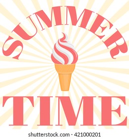 Summer time with ice cream. Summer background