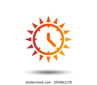 Summer Time Icon. Sunny Day Sign. Daylight Saving Time Symbol. Blurred Gradient Design Element. Vivid Graphic Flat Icon. Vector