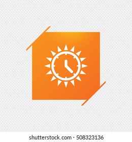 Summer Time Icon. Sunny Day. Daylight Saving.