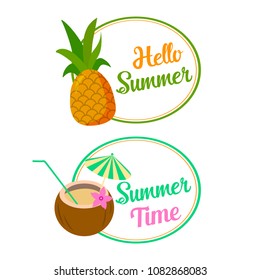 Summer time illustration banners