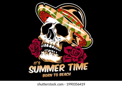 su diseño de ilustración de verano con calavera