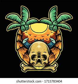 summer time illustration vector design