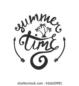 Summer Time - ink hand drawn typographic design