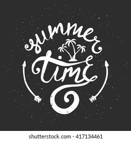 Summer Time - ink hand drawn grunge typographic design