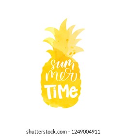 Summer Time inscription. Summer greeting card.