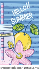 Summer time juice cartoon