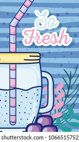 Summer time juice cartoon