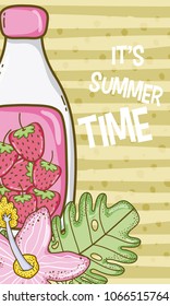 Summer time juice cartoon