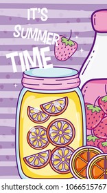 Summer time juice cartoon