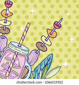 Summer time juice cartoon