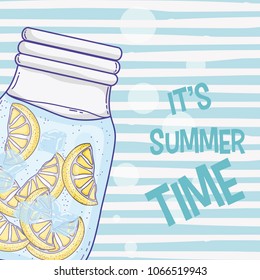 Summer time juice cartoon