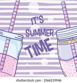 Summer time juice cartoon