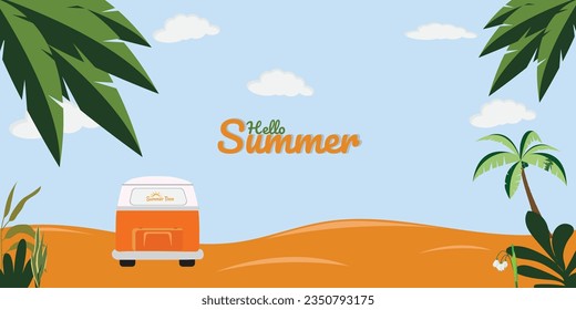 summer time landscape background vector