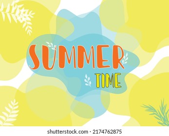 Hora de verano. Deja el fondo de la palma. Hoja de palma. Ilustración vectorial, textura, 2022
