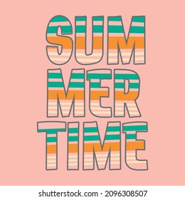 Summer time lettering abstract,Graphic design print t-shirt fashion,vector,poster
