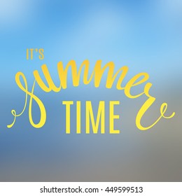 Summer Time Lettering Design. Summer card or poster template.