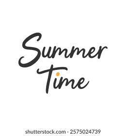 Summer Time lettering, inscription,text, element design , isolated on white background.