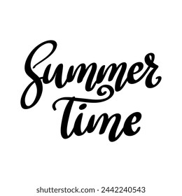 Summer time. Lettering phrase isolated on white background