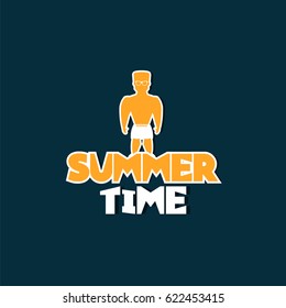 Summer time lettering text