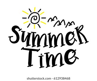 summer time lettering text illustration