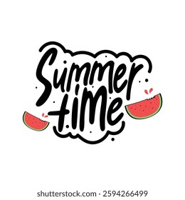 Summer Time Lettering Vector Design.